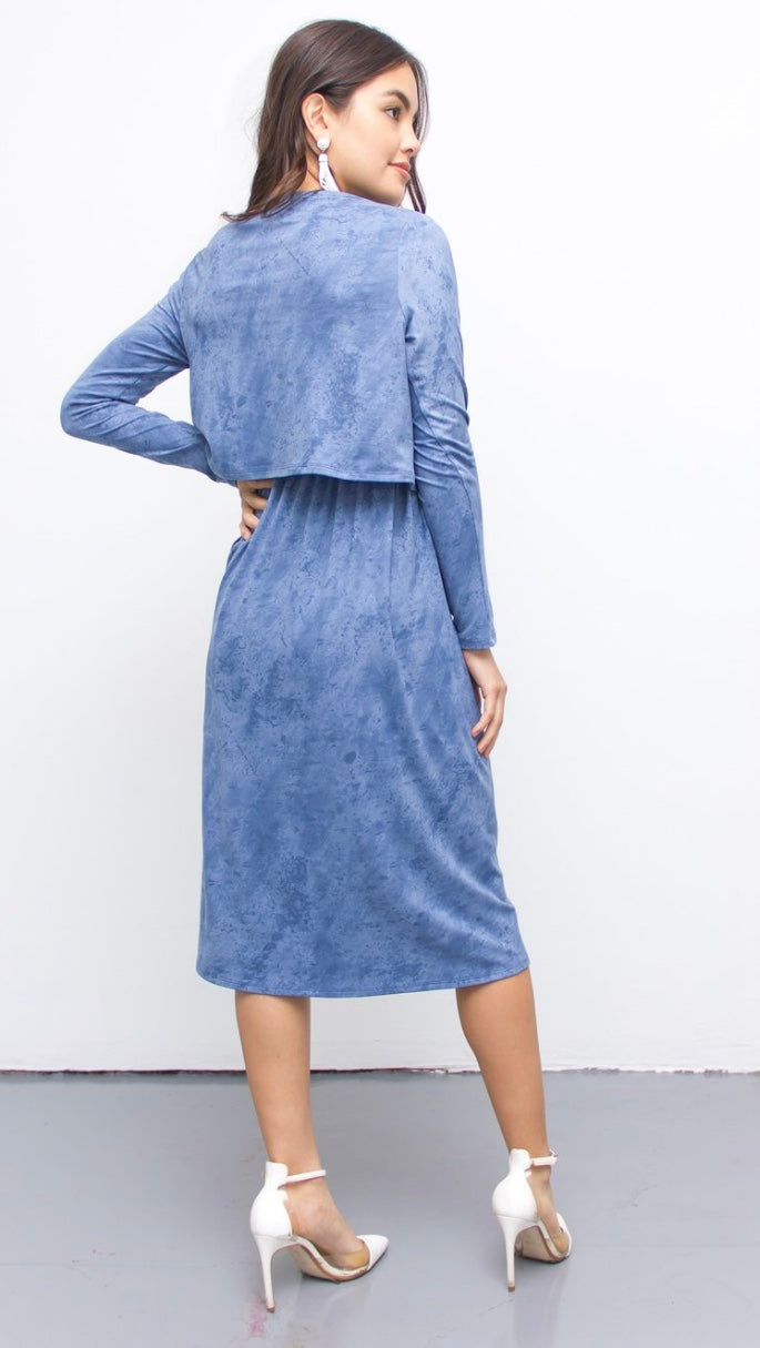 Suede dress (Baby Blue)