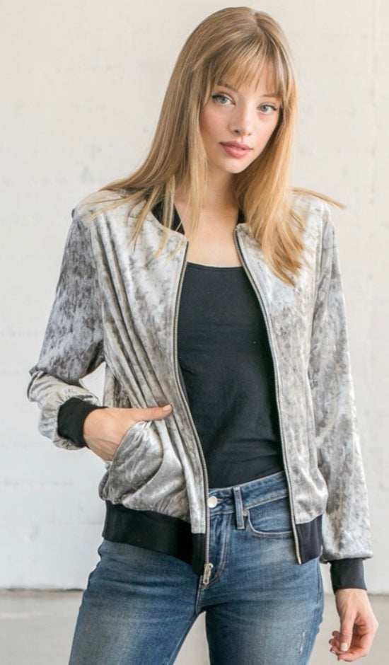 Velvet Bomber Jacket