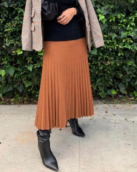 MM pleated skirt (Camel)