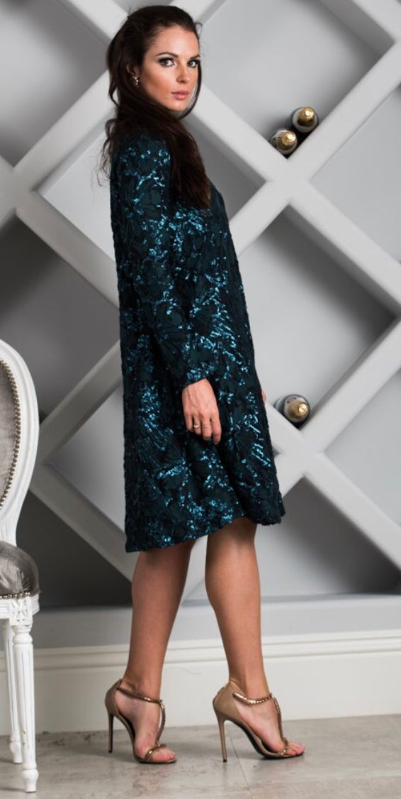 Sequin Dress (Turquoise)