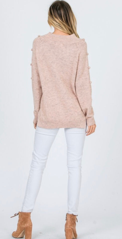 Knit Sweater-Pom Pom Detail