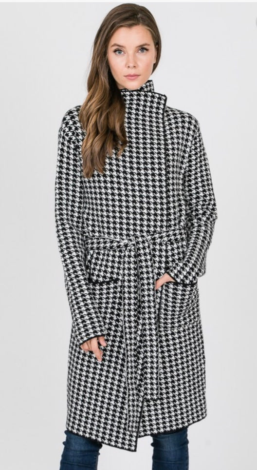 Houndstooth Print Jacket
