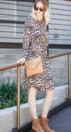 Leopard Print Dress with Waist Tie